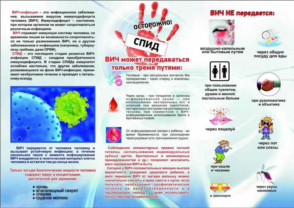 Профилактика СПИДа:  буклеты, памятки, листовки