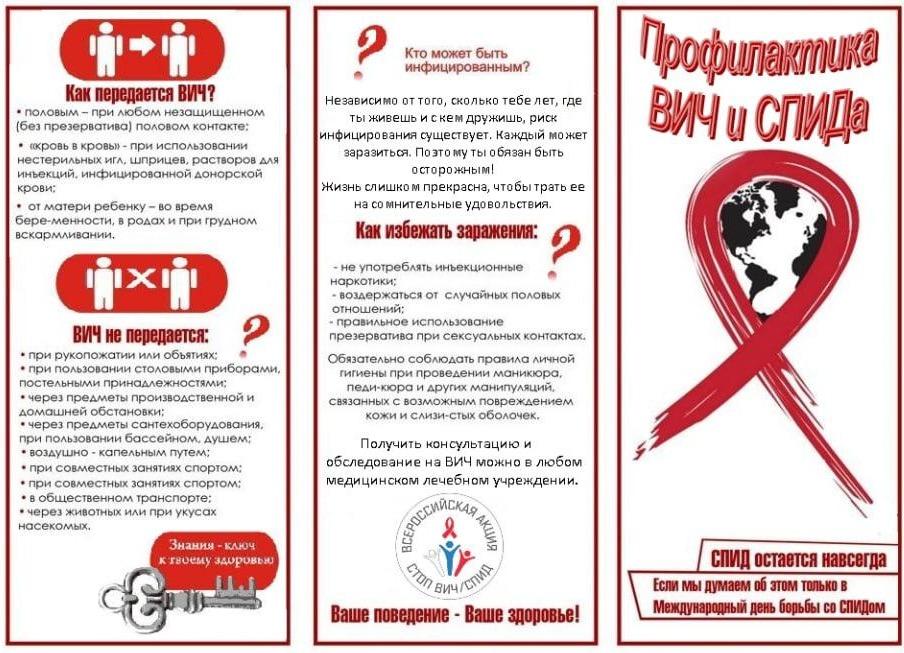 Профилактика СПИДа:  буклеты, памятки, листовки